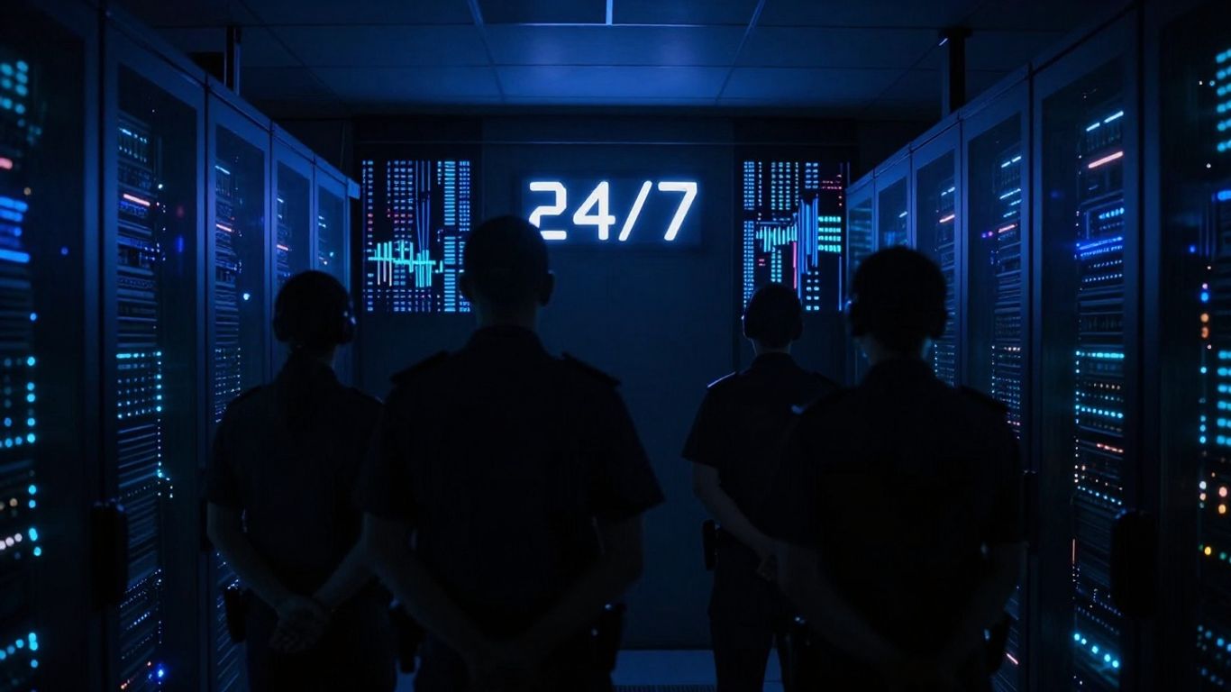 24/7 security operations centre monitoring cyber threats.