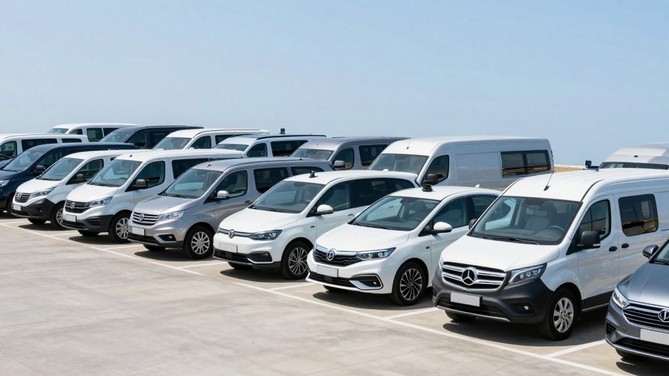 Nowoczesne pojazdy z systemem GPS na parkingu.