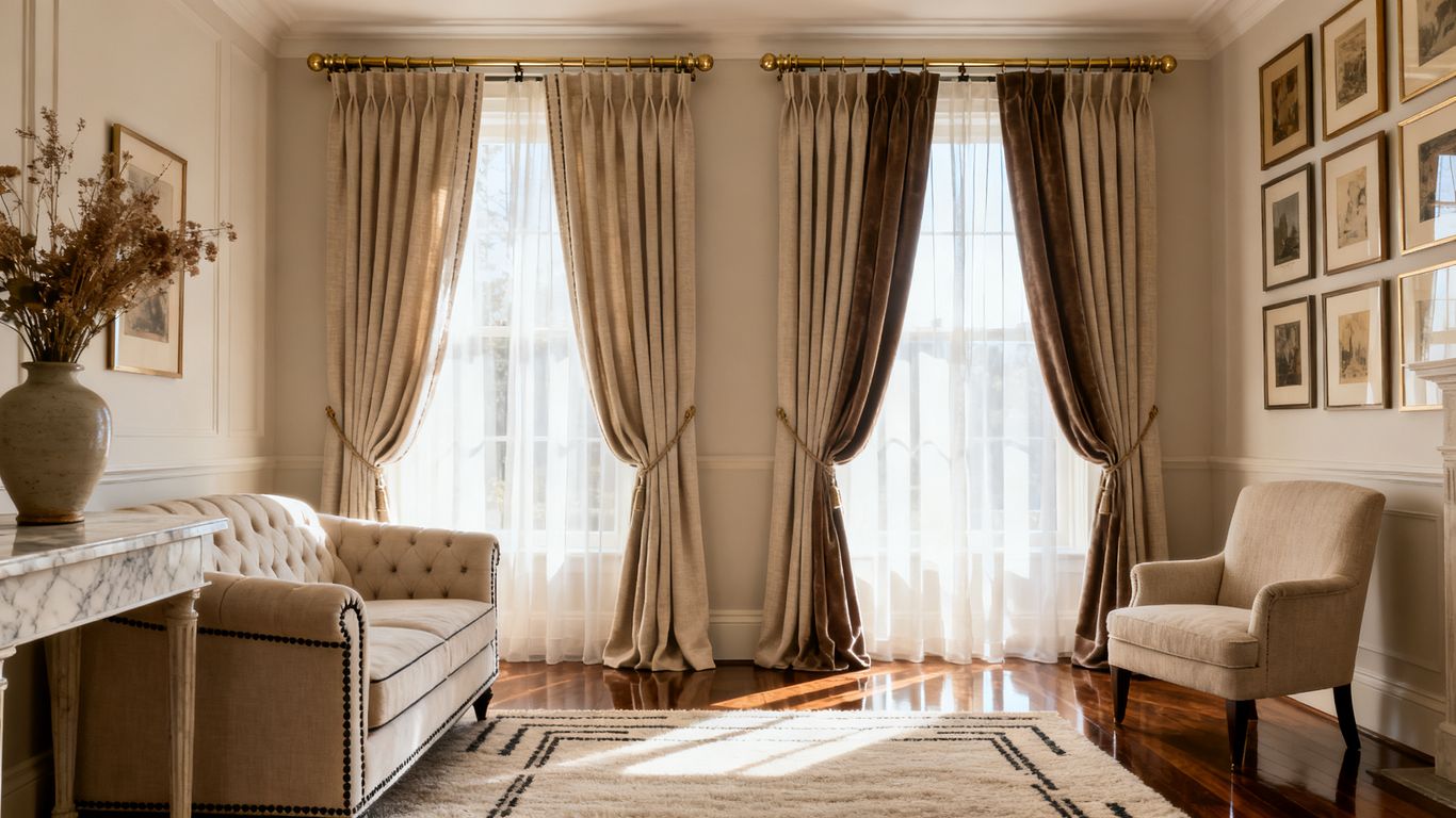 Bright custom drapes transform living room