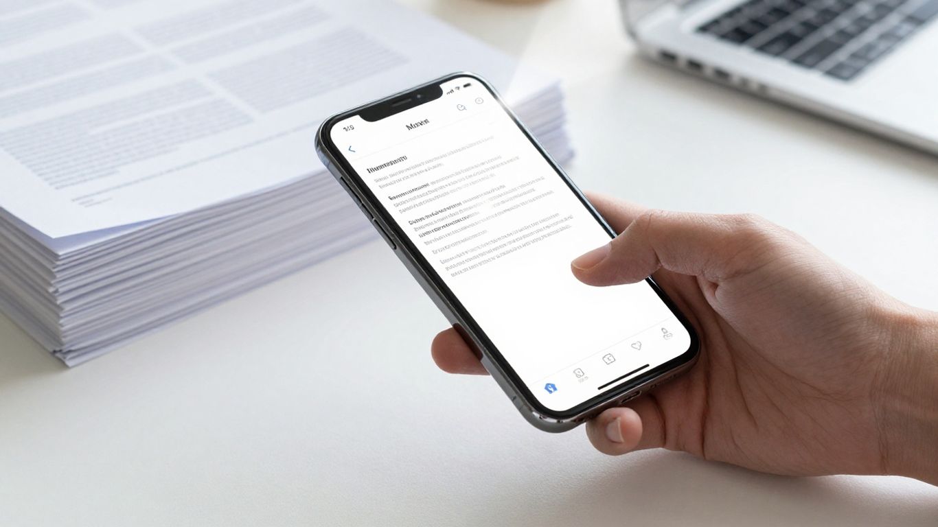 Phone scanning multiple pages into a single PDF document.