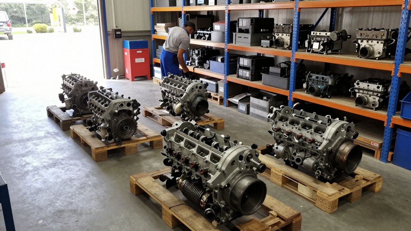 Used engines arranged in Australian warehouse