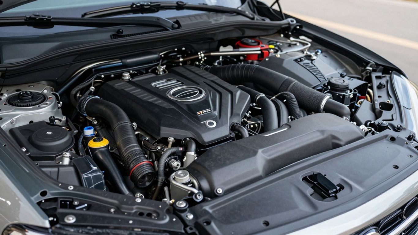 Gereinigter Motorbereich eines Kia Sportage SUVs