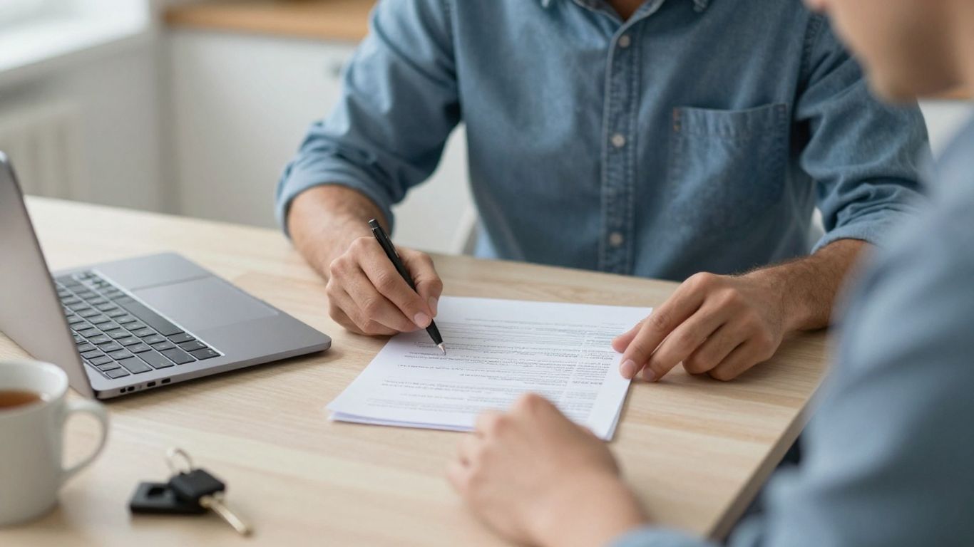 Person reviewing a UK credit report at home