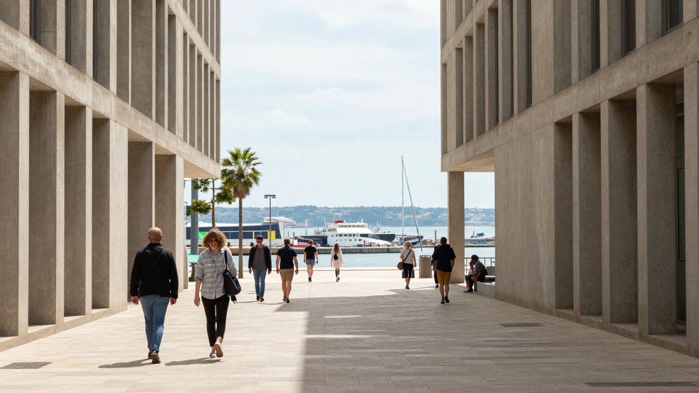 Vue urbaine du Havre entre centre et mer