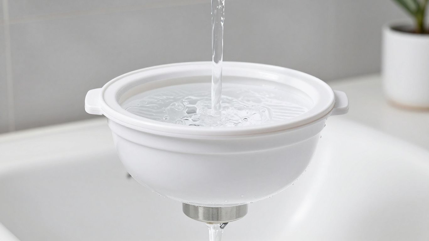 Duschfilter med vattenflöde i ett modernt badrum.