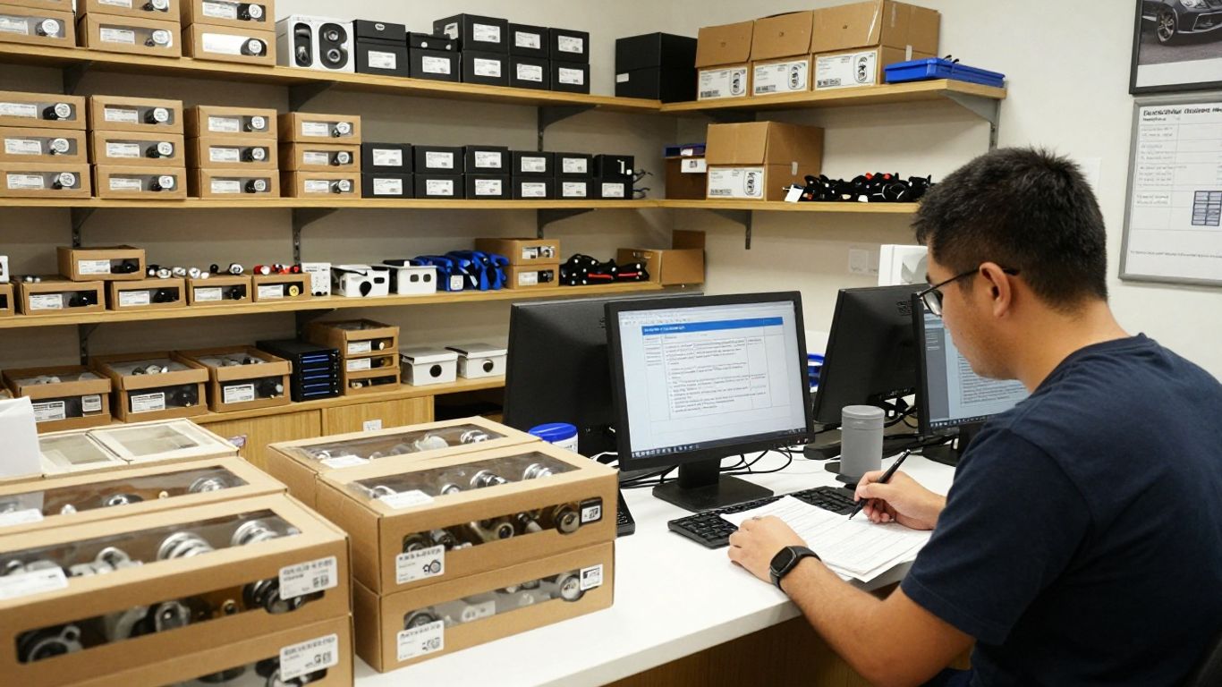 Parts counter with Chrysler components