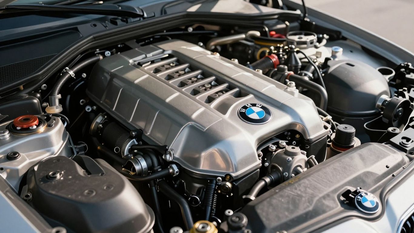Authentic BMW 3 Series parts in an engine bay.