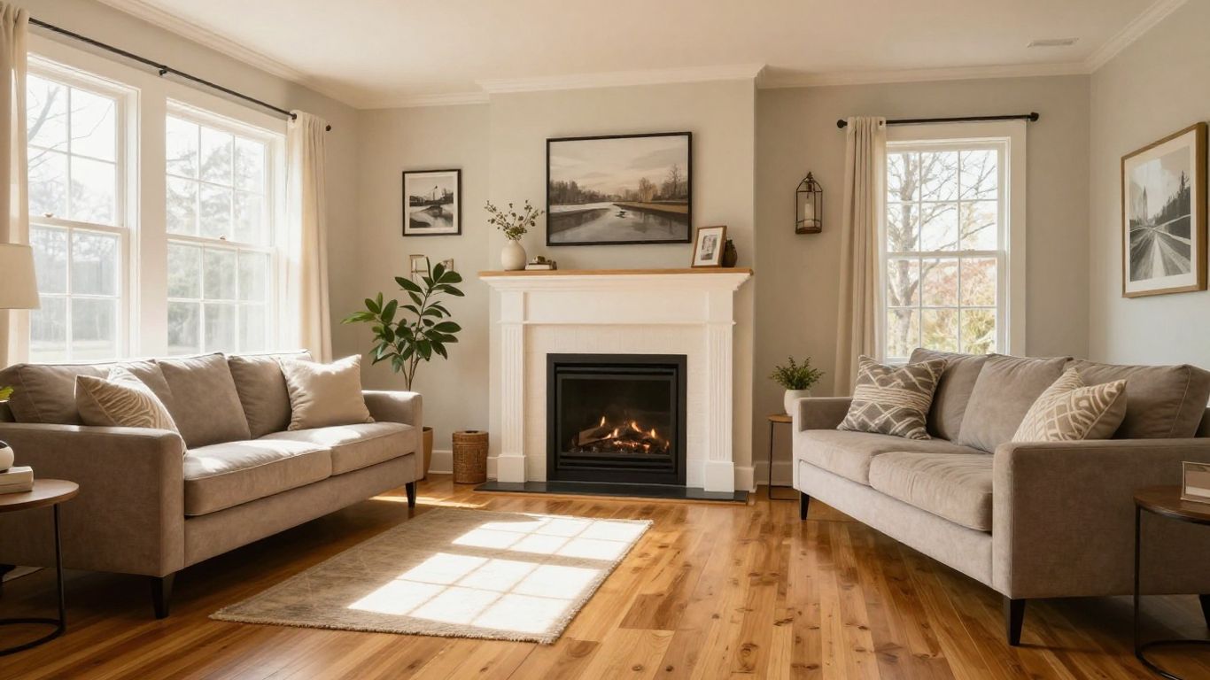 Dacula, Georgia home interior renovation, modern living room.