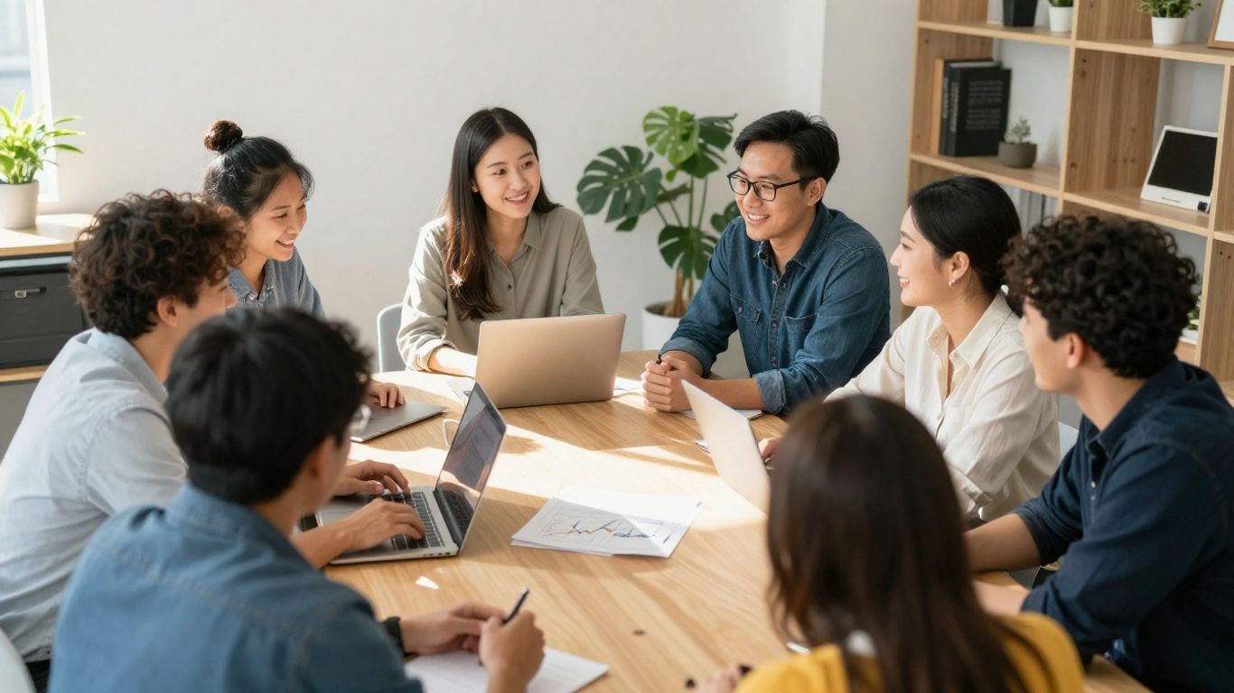 People collaborating on NDIS support plans.