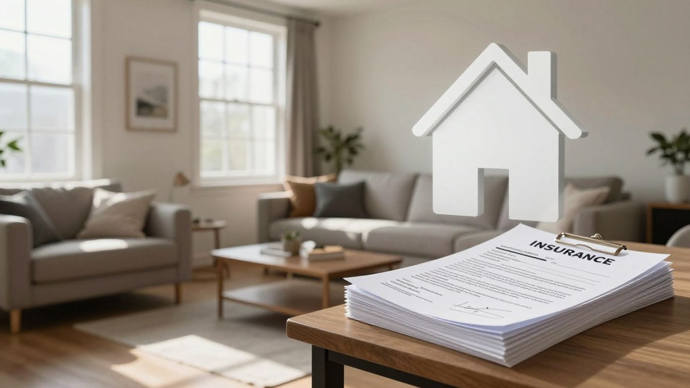 Casa con seguro, protección y seguridad.