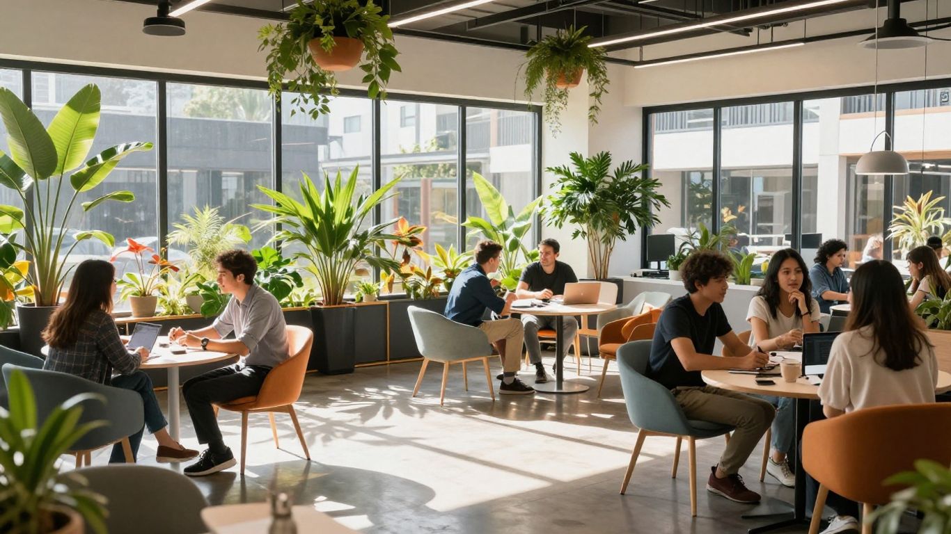 Modern collaborative workspaces inside Sydney Startup Hub.
