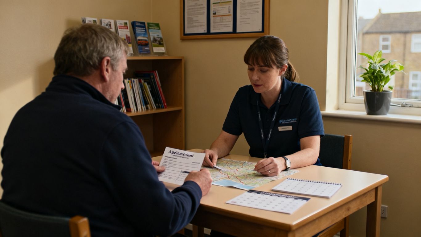 Hostel worker and resident planning journey