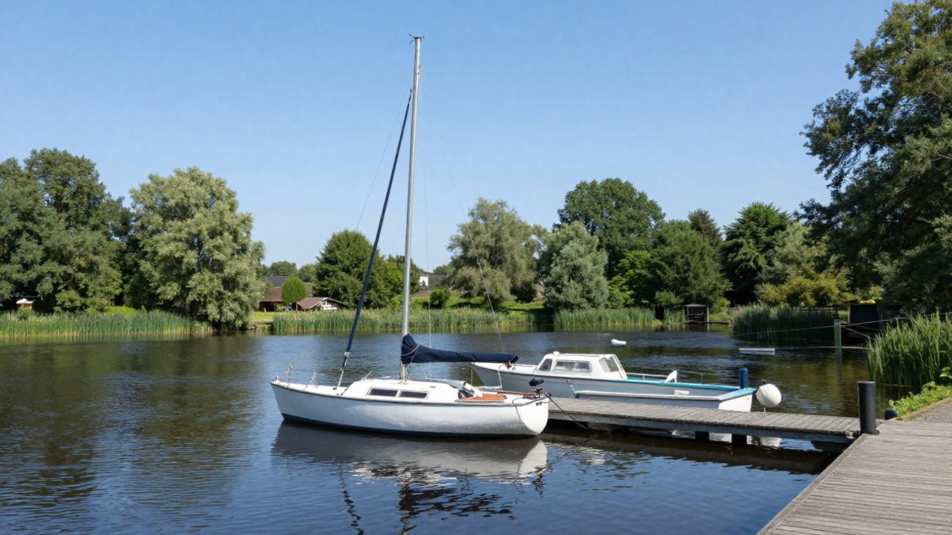 Boten op de Loosdrechtse Plassen bij zonnig weer.
