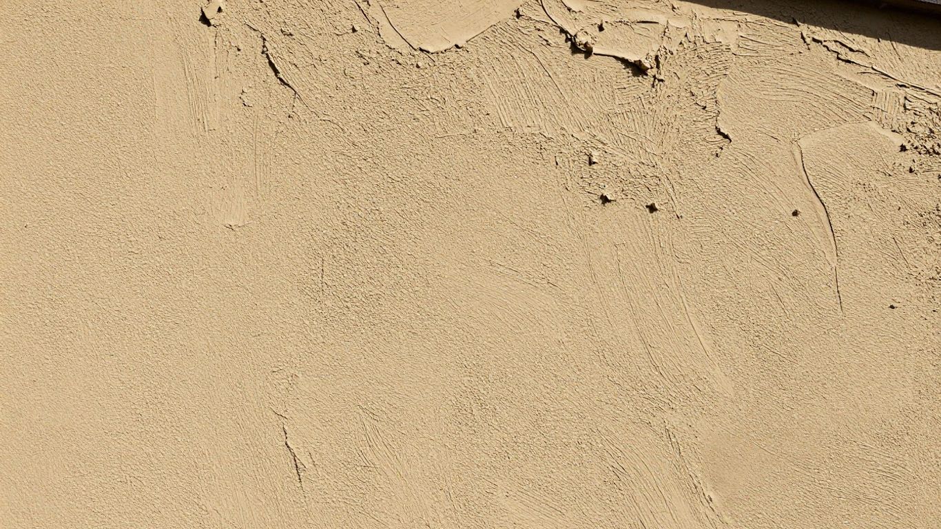 Textured lime render on a house exterior wall.