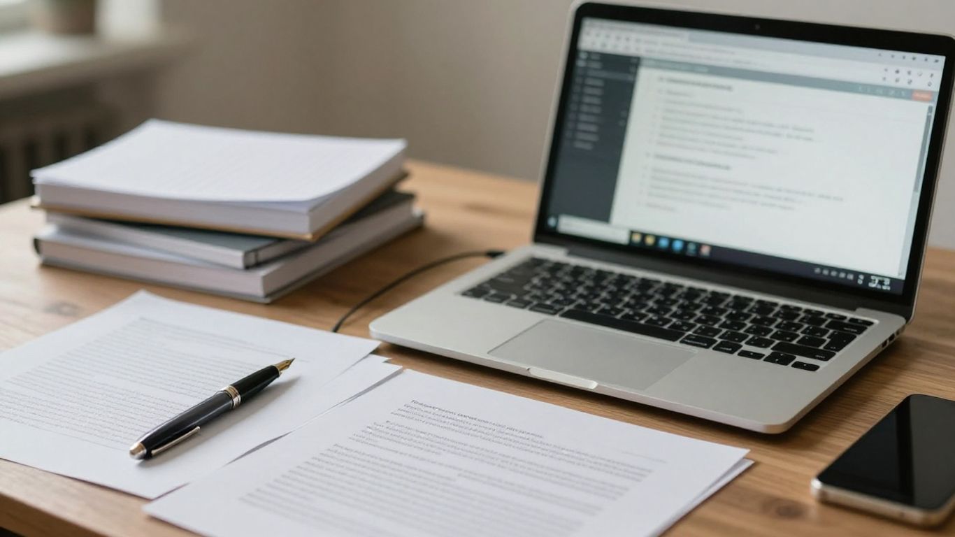 Writing samples reviewed beside a detector interface