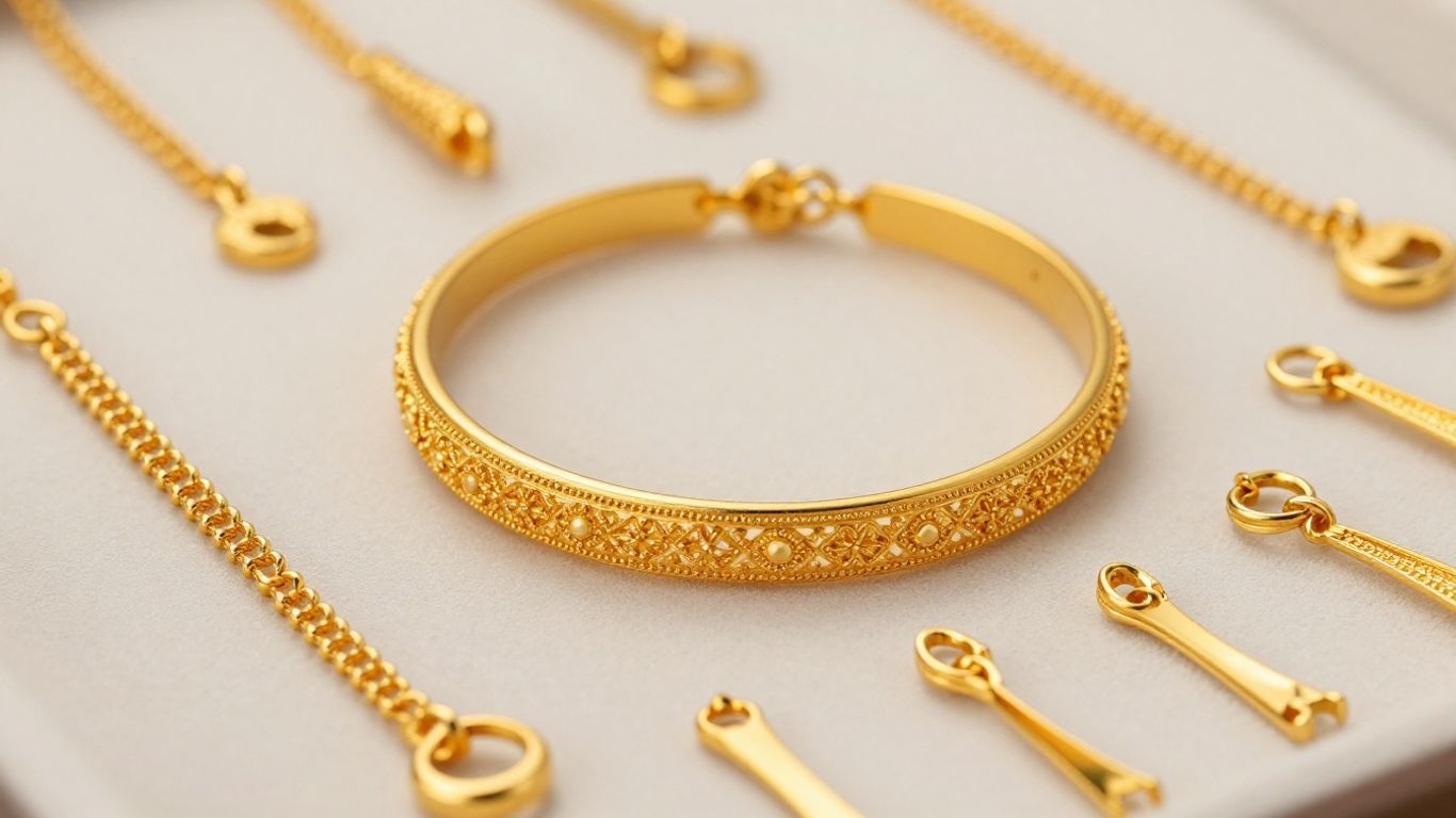 Elegant gold anklets with intricate designs