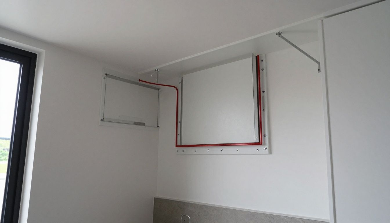 Interior view of a custom island showing precisely measured appliance bays with integrated venting systems