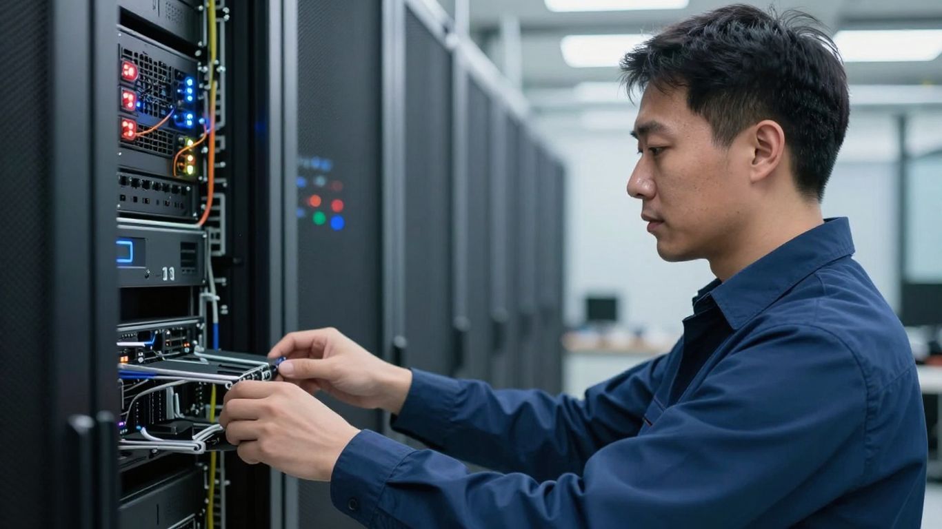 วิศวกรซอฟต์แวร์กำลังทดสอบระบบอัตโนมัติบนเซิร์ฟเวอร์