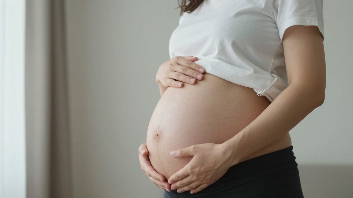 Mujer embarazada de 39 semanas lista para dar a luz.
