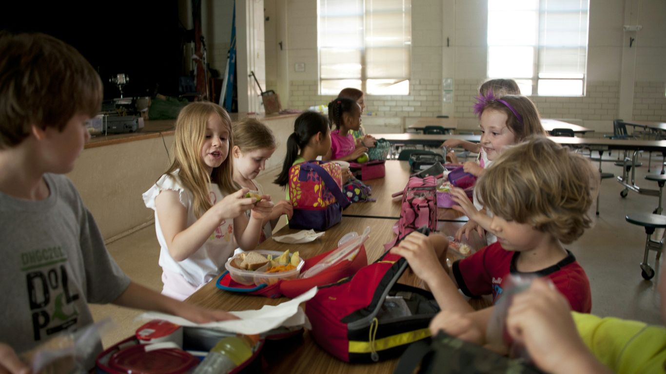 Children sharing a healthy preschool snack