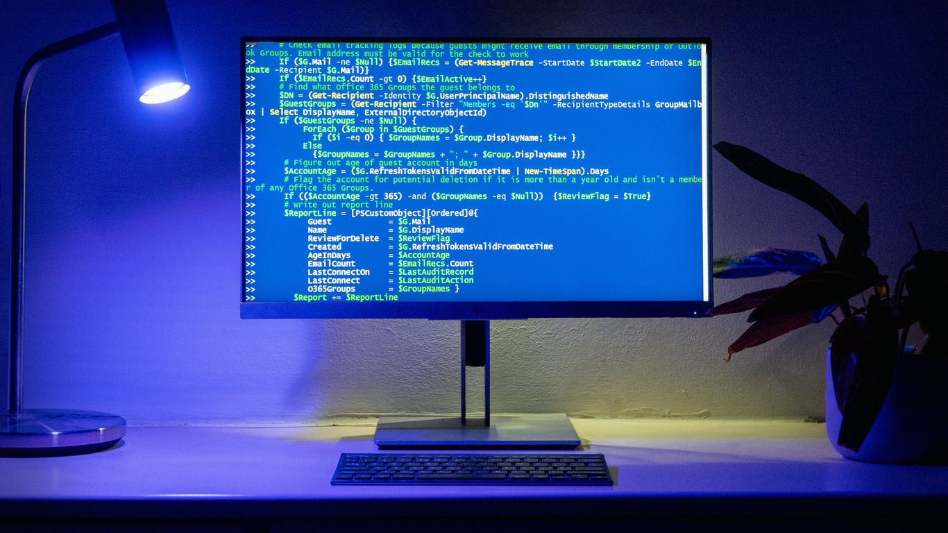 Code is displayed on a computer monitor.