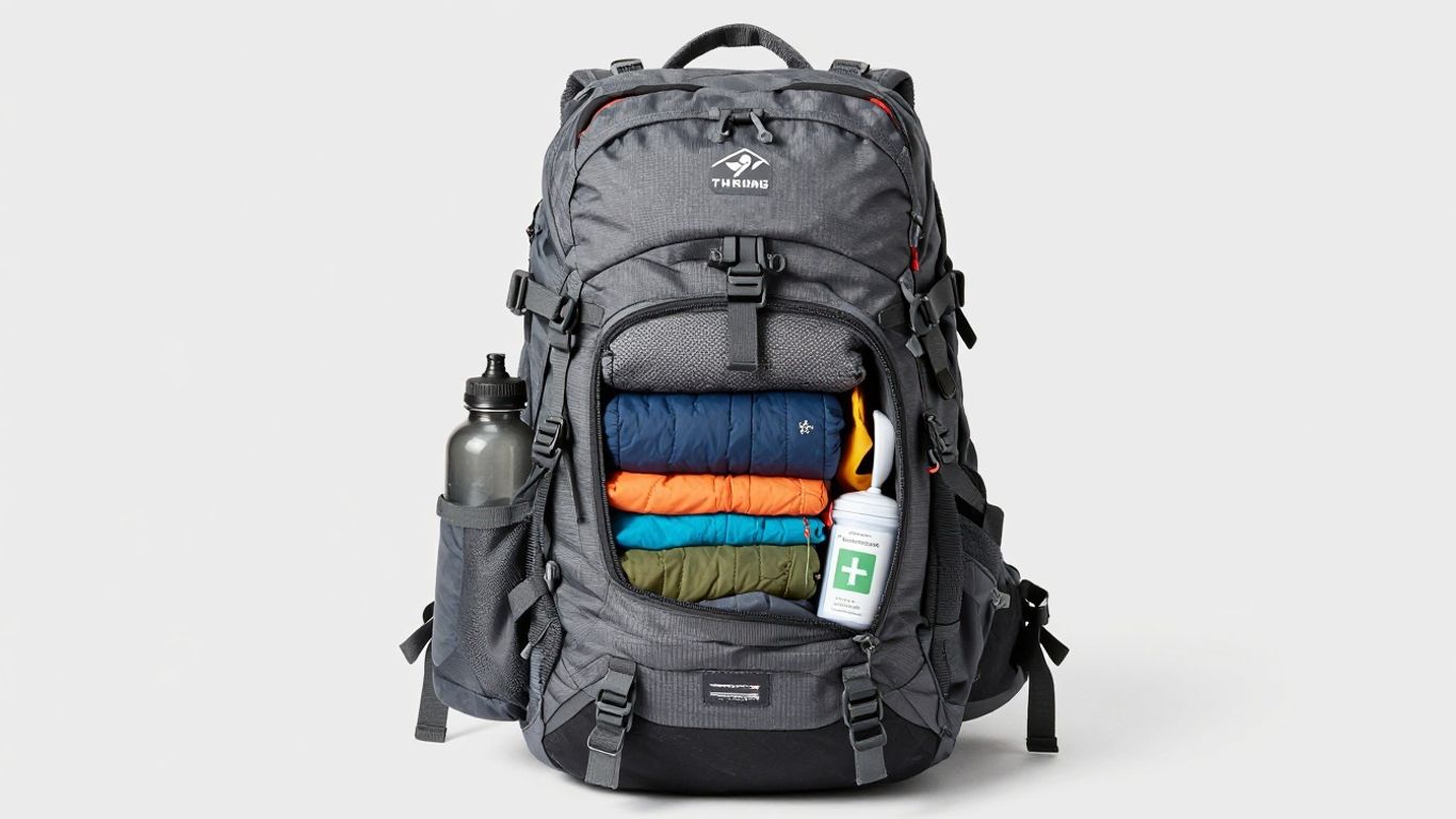 Gepackter Wanderrucksack mit Ausrüstung für Touren