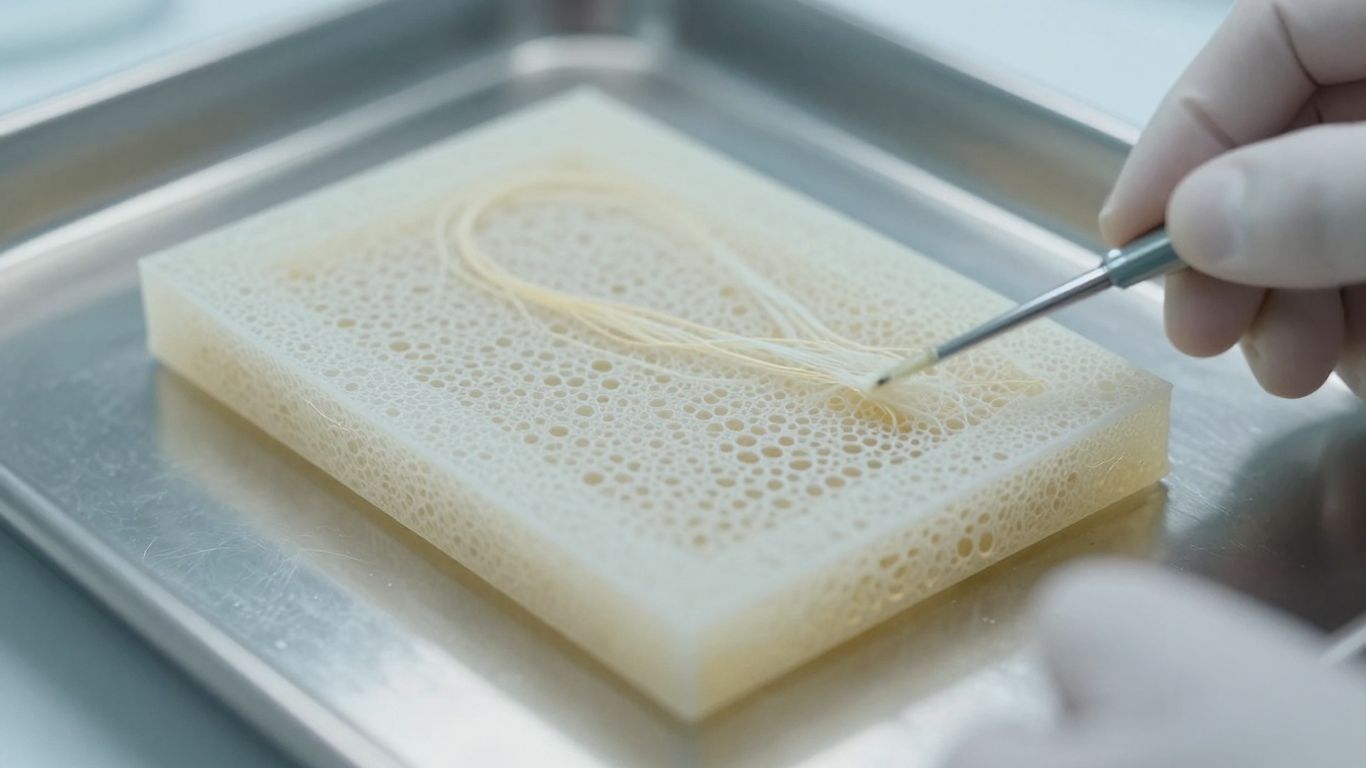 Photographic view of preserved collagen scaffold