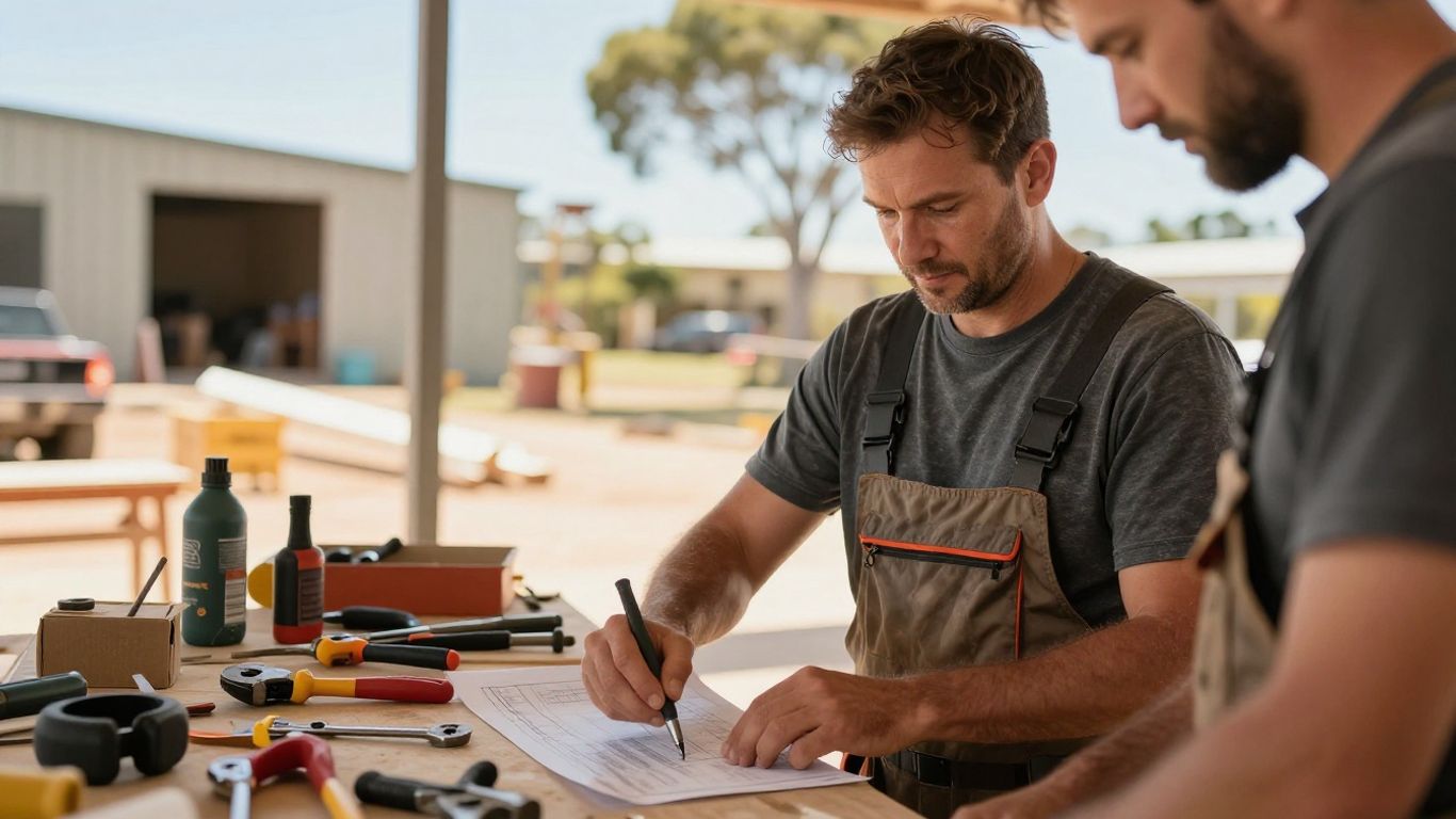 Australian tradie working on a project.