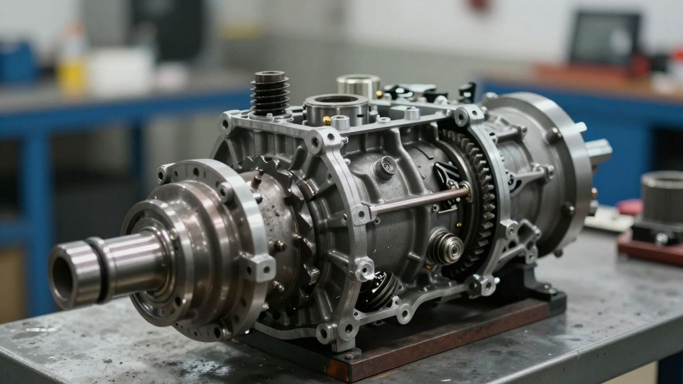 Used car transmission ready for installation.