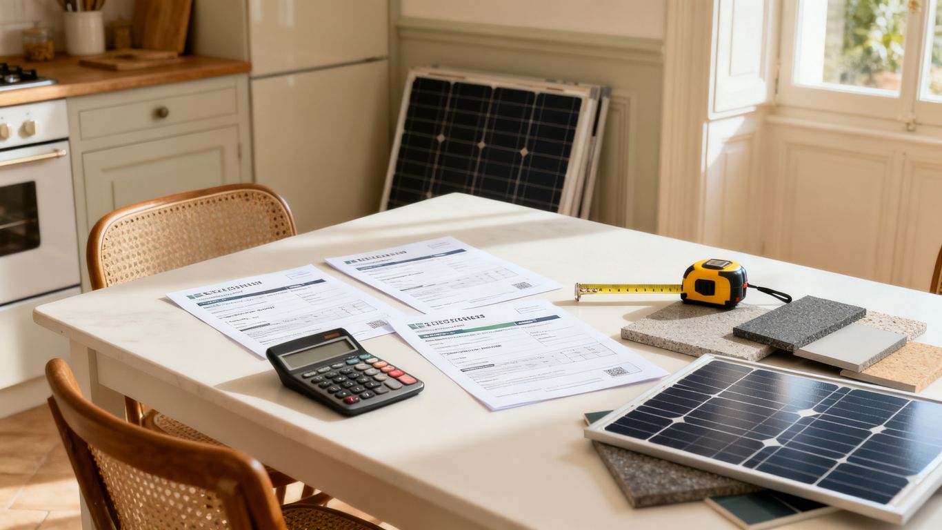 Devis solaire comparés sur une table