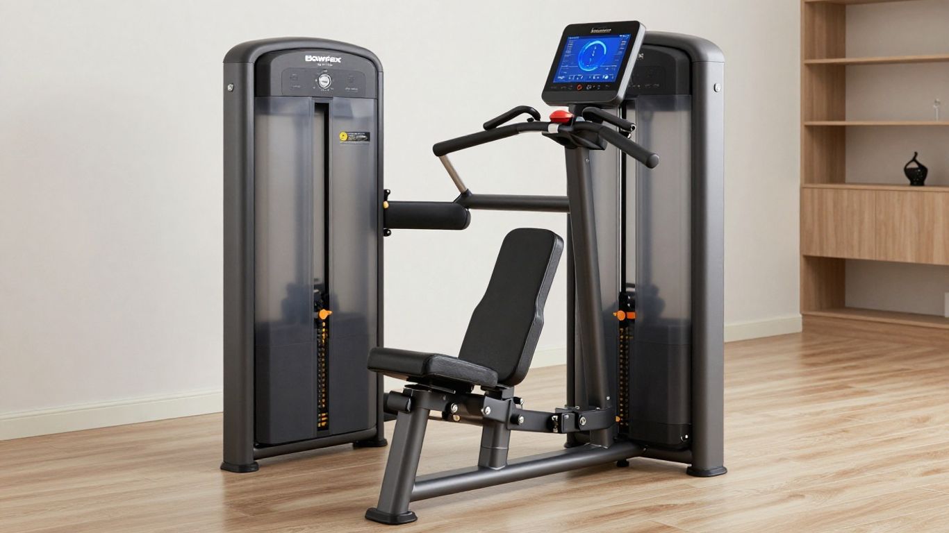 Bowflex Max Trainer M9 machine in a home gym.