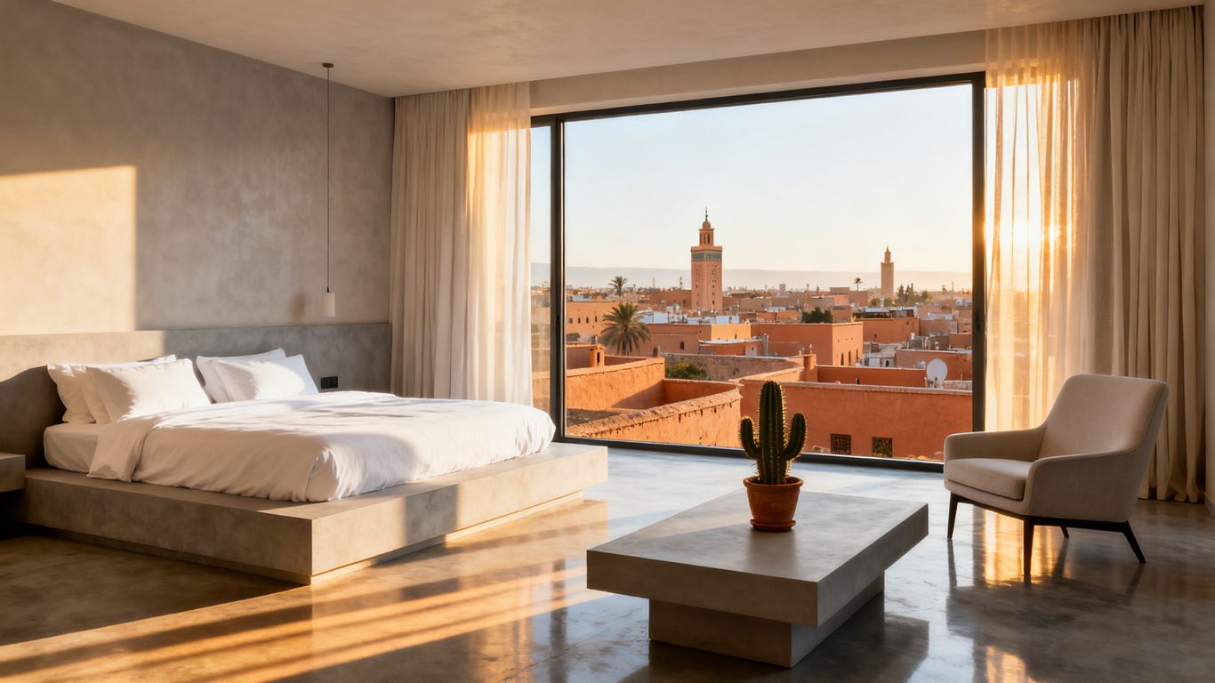 Modern room with city view