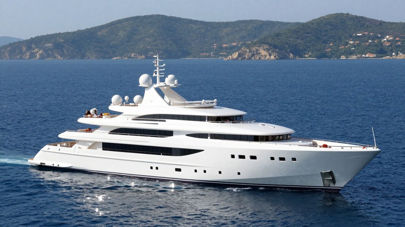 World's most expensive yacht on a calm blue sea.
