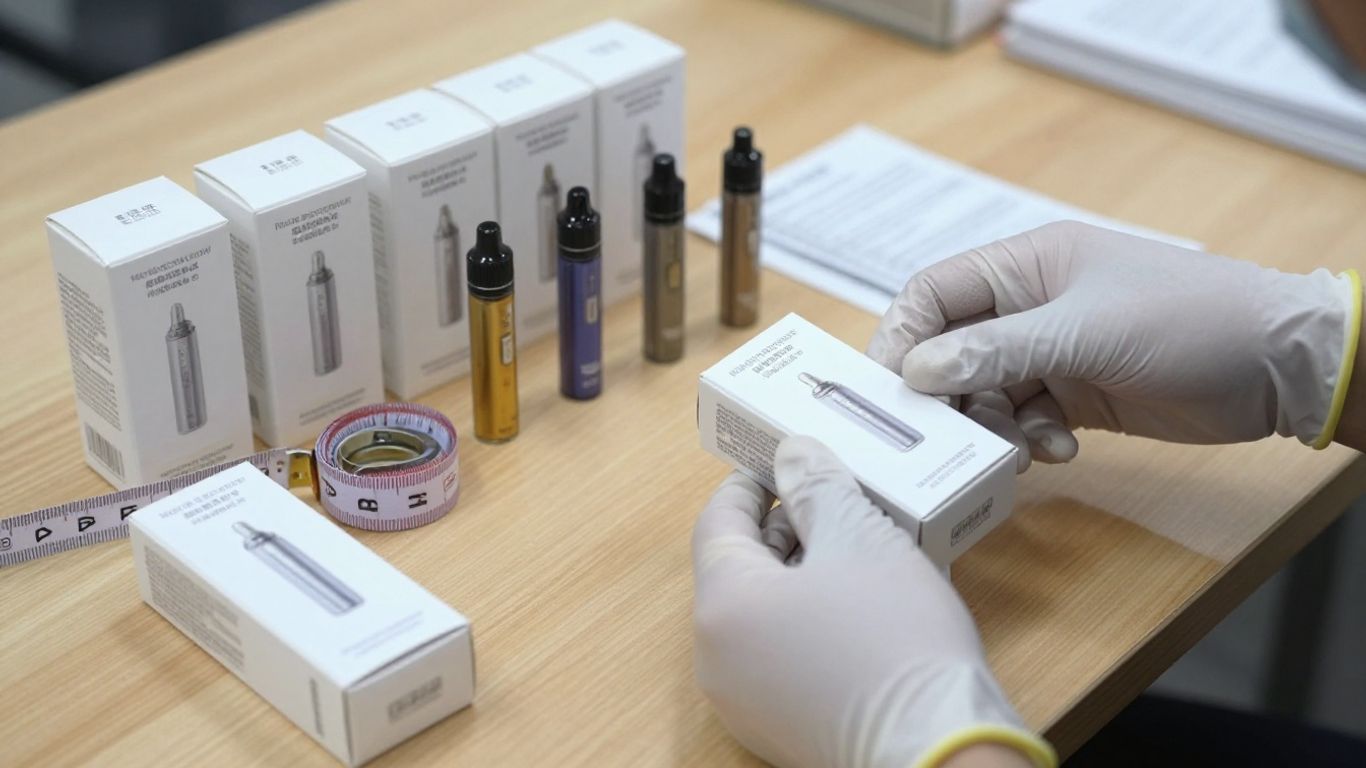 Vape product samples and documents prepared for inspection