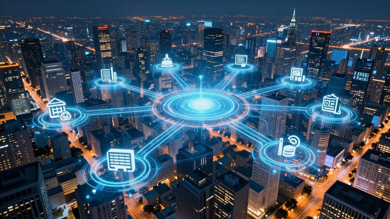 AI interacting with a city's local businesses.