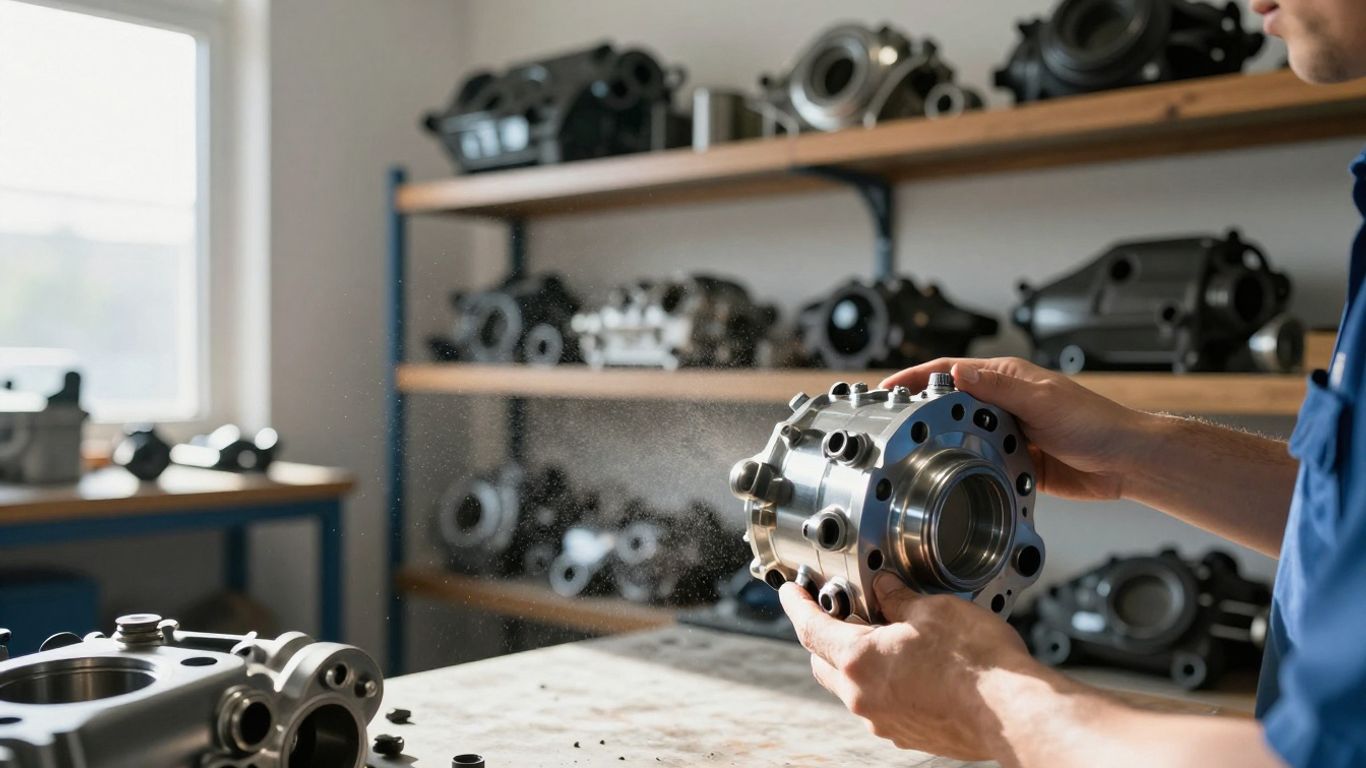 BMW parts in a workshop