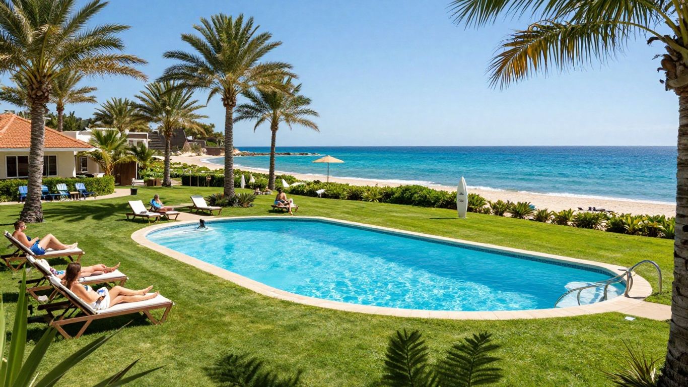 Oaks Caloundra resort with pool and ocean view.