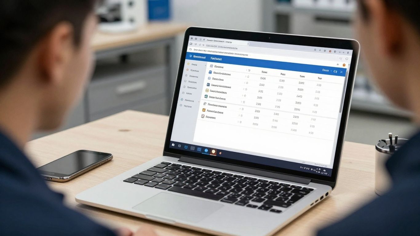 A technician using an online shopping site