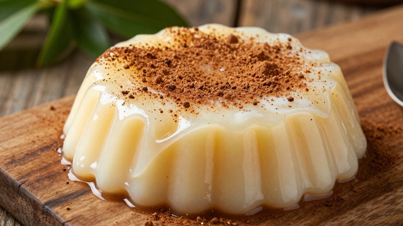 Delicious Puerto Rican tembleque dessert with coconut and cinnamon.