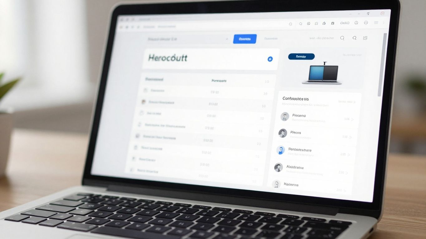 A clean laptop display showing digital store setup