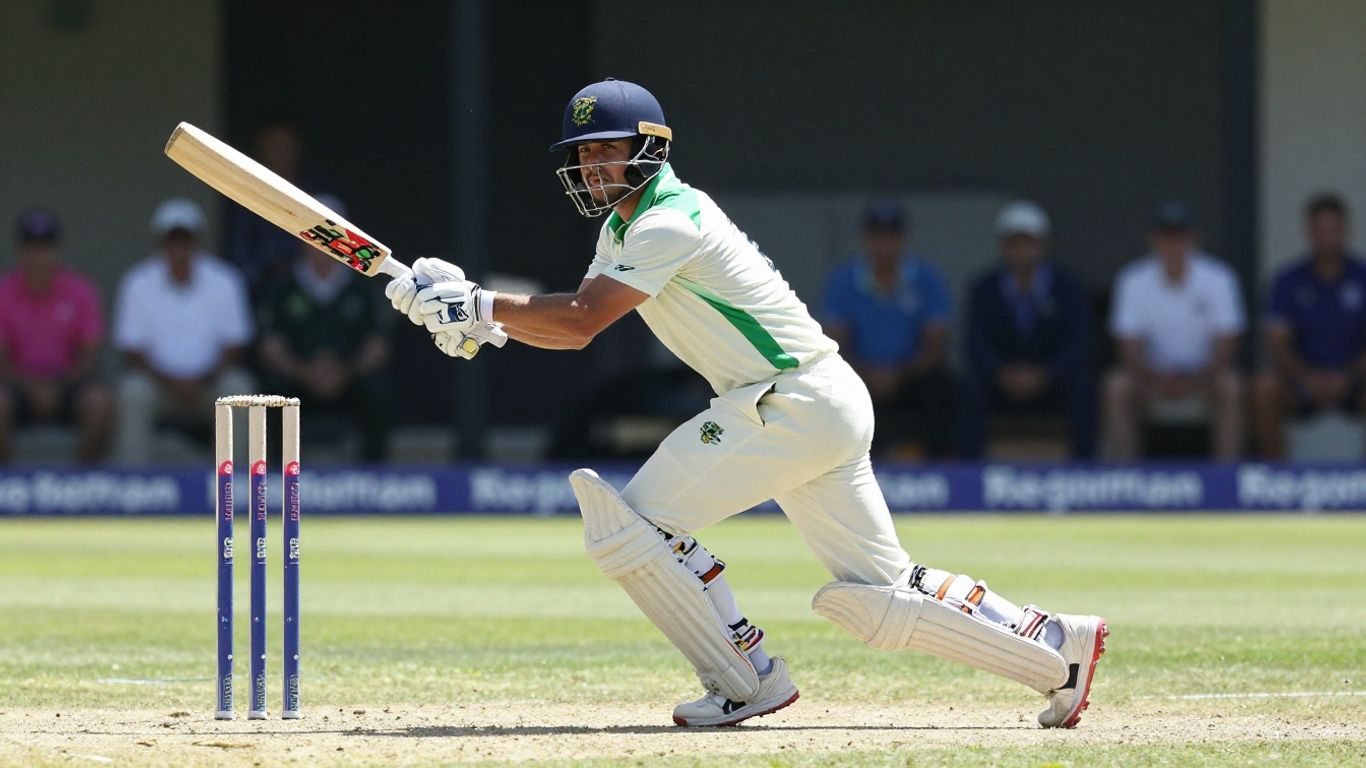 Cricketer in action on Australian field