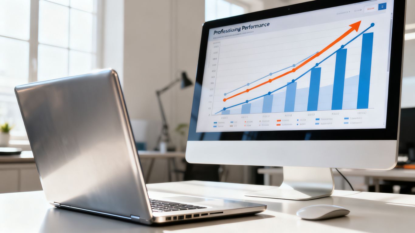 A clean user interface showing performance graphs