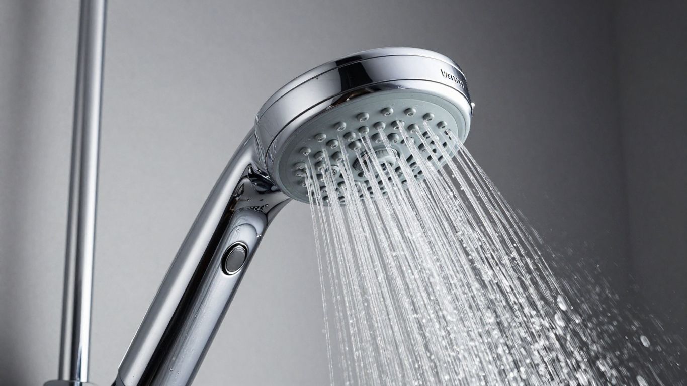 Moen Verso showerhead with Infiniti Dial spraying water