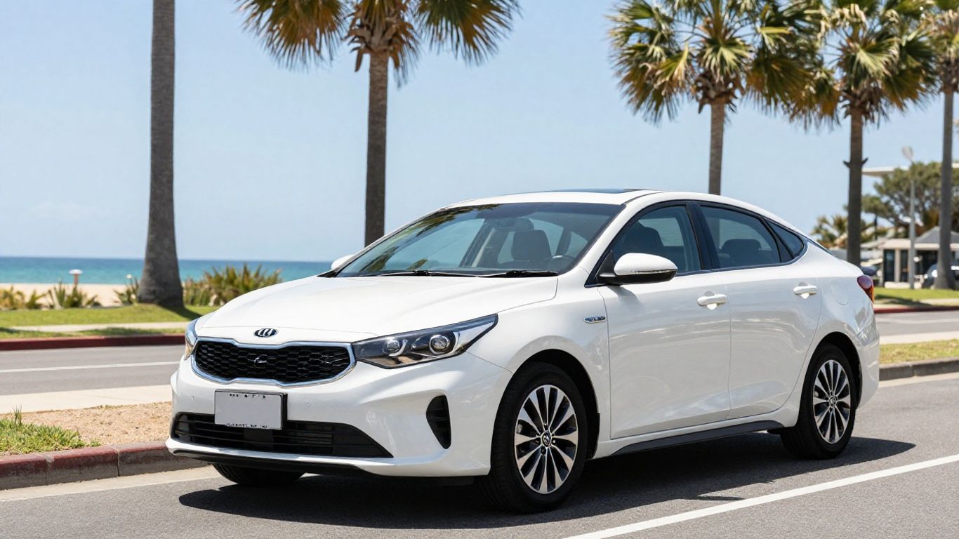 Modern Kia car on a sunny Gold Coast street.