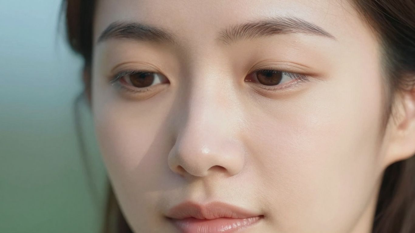 Person with glowing, healthy skin