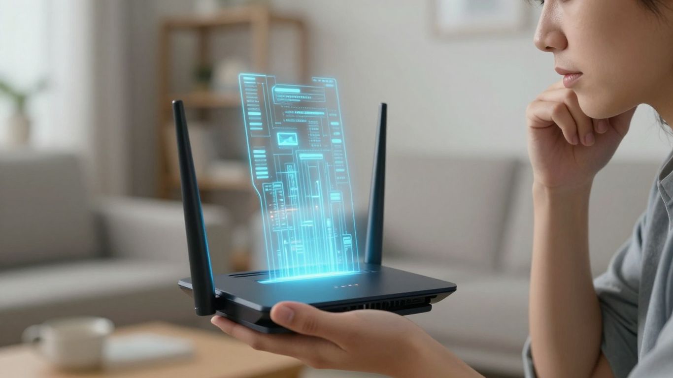 Box internet et flux de données lumineux