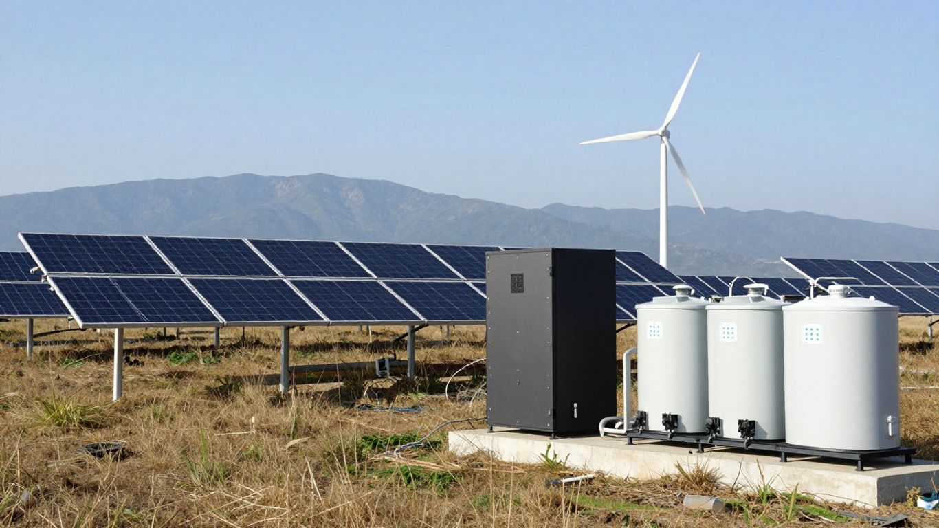 Solar panels, batteries, and remote data center