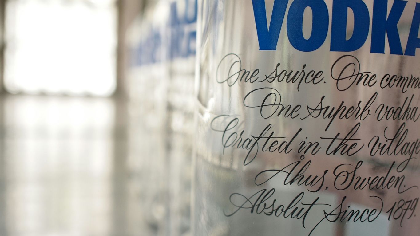 blue and white labeled bottle