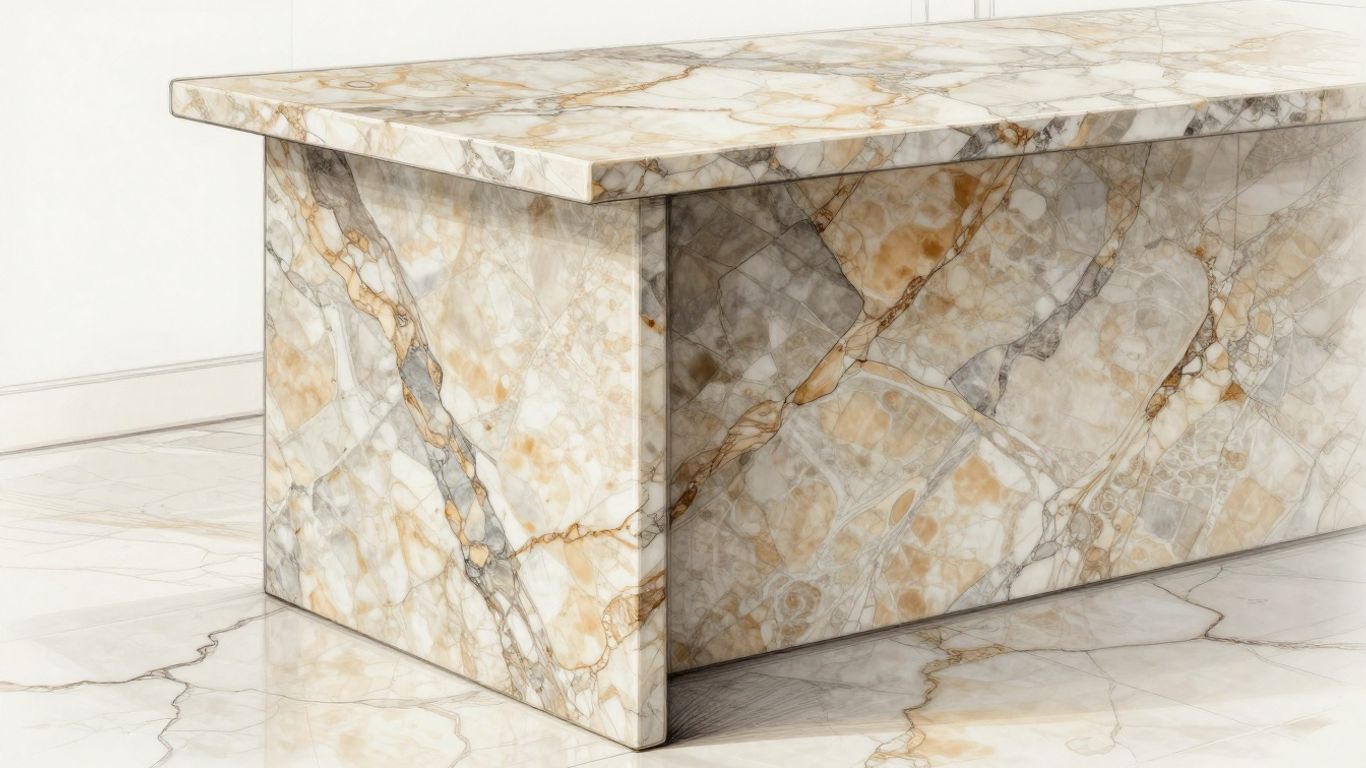Elegant marble and travertine natural stone surfaces.