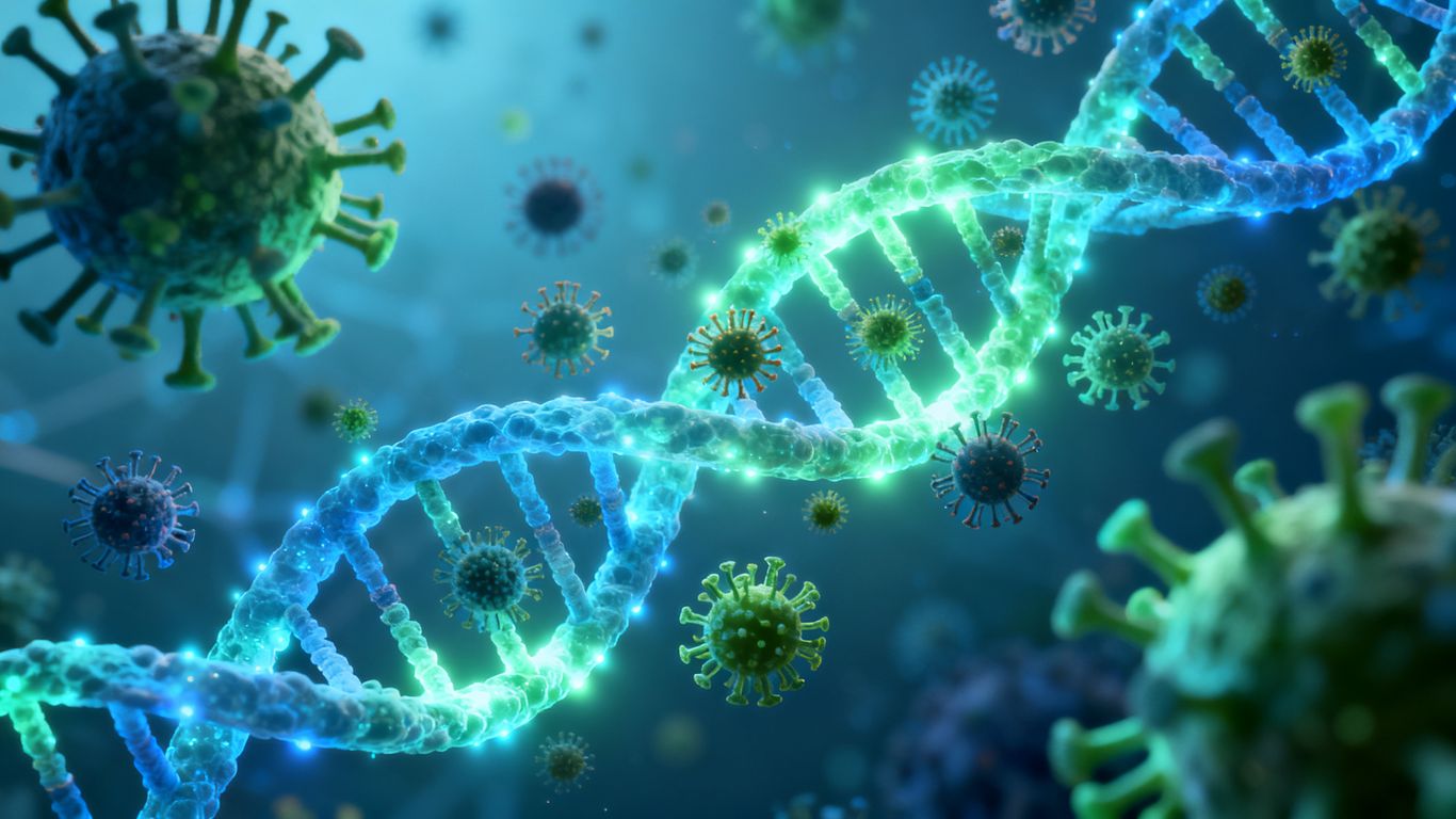 AI-designed vaccine protecting against viruses.